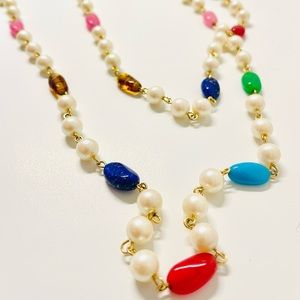 Vintage Marvel 12kt GF Faux pearl and stones Necklace